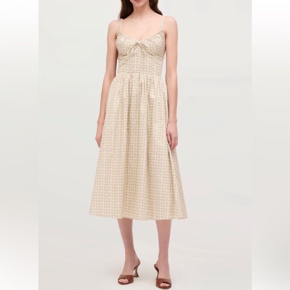 Hill House Home Juliana Dress S Sand Basketweave Cotton Sateen NWOT